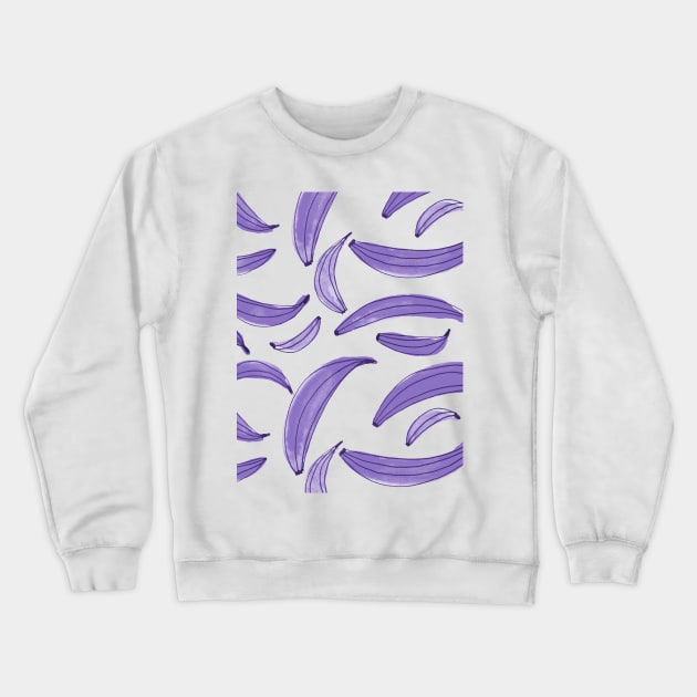 Watercolor bananas - purple Crewneck Sweatshirt by wackapacka